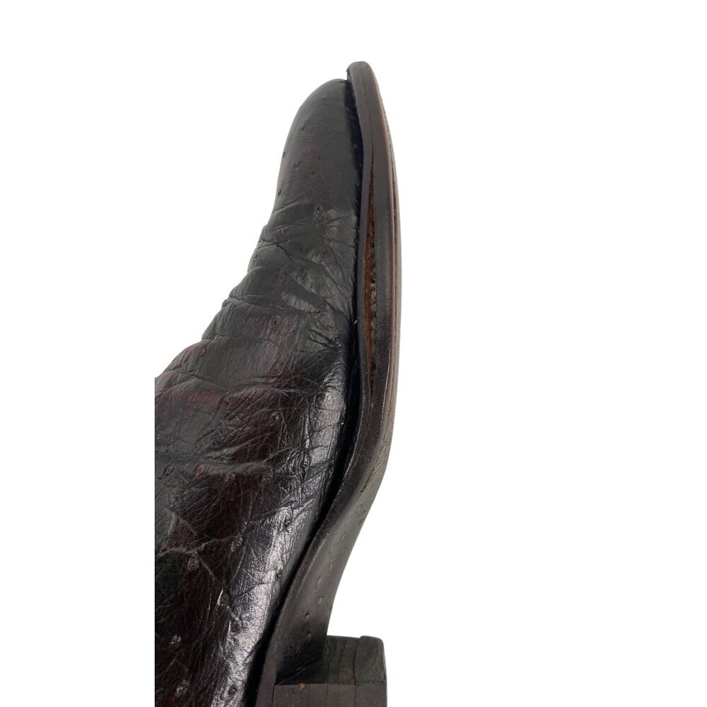 Lucchese 2000 Ostrich Neck Double-row Pegged 9D Black Cherry Cowboy Western Boot - Picture 16 of 16